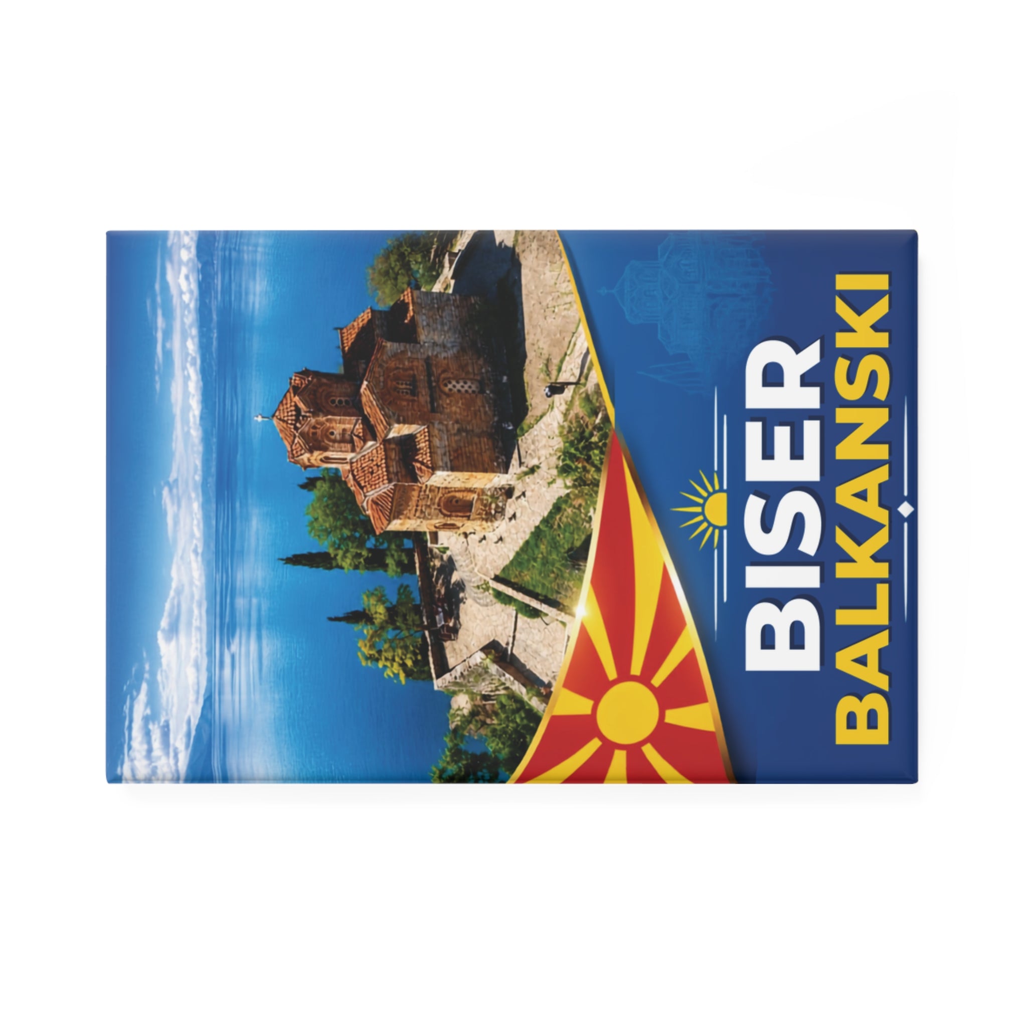 Biser Balkanski Rectangle Magnet — Macedonian Landmark Souvenir