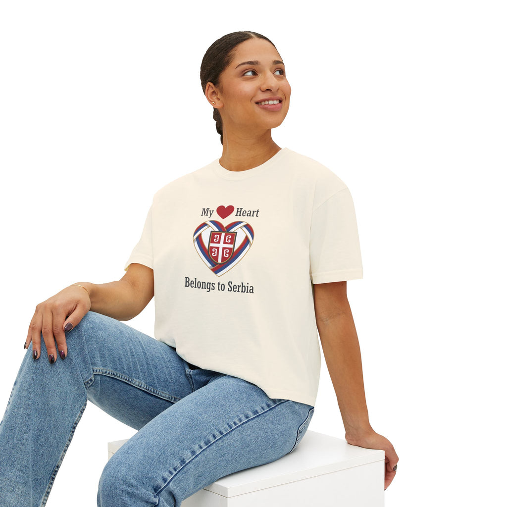 My Heart Belongs to Serbia T-Shirt | Serbia Flag Heart Tee