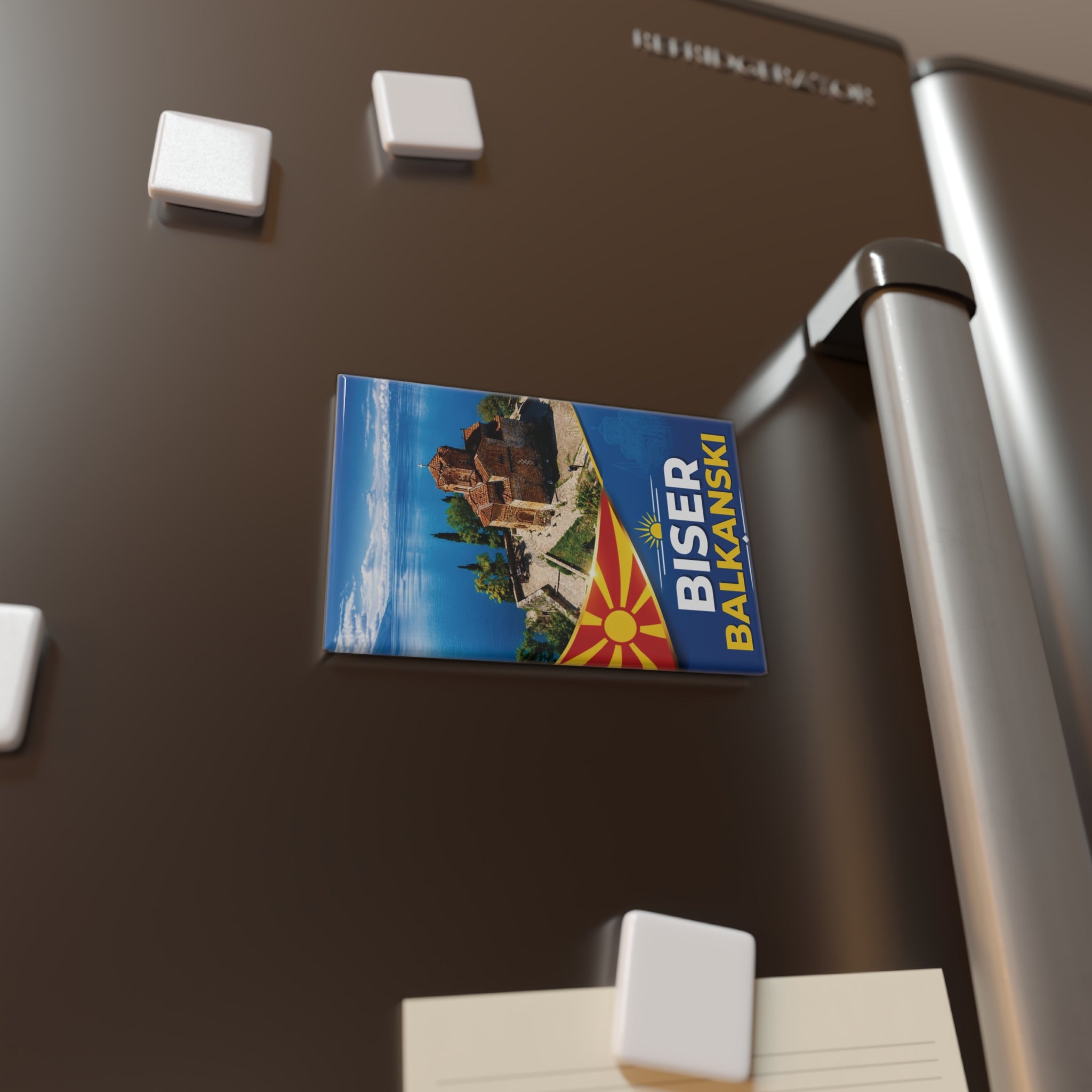 Biser Balkanski Rectangle Magnet — Macedonian Landmark Souvenir
