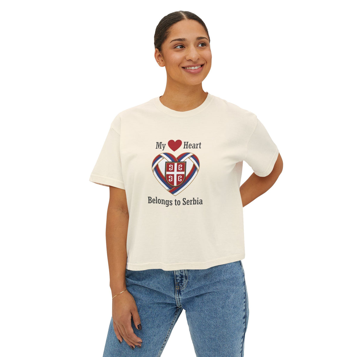 My Heart Belongs to Serbia T-Shirt | Serbia Flag Heart Tee