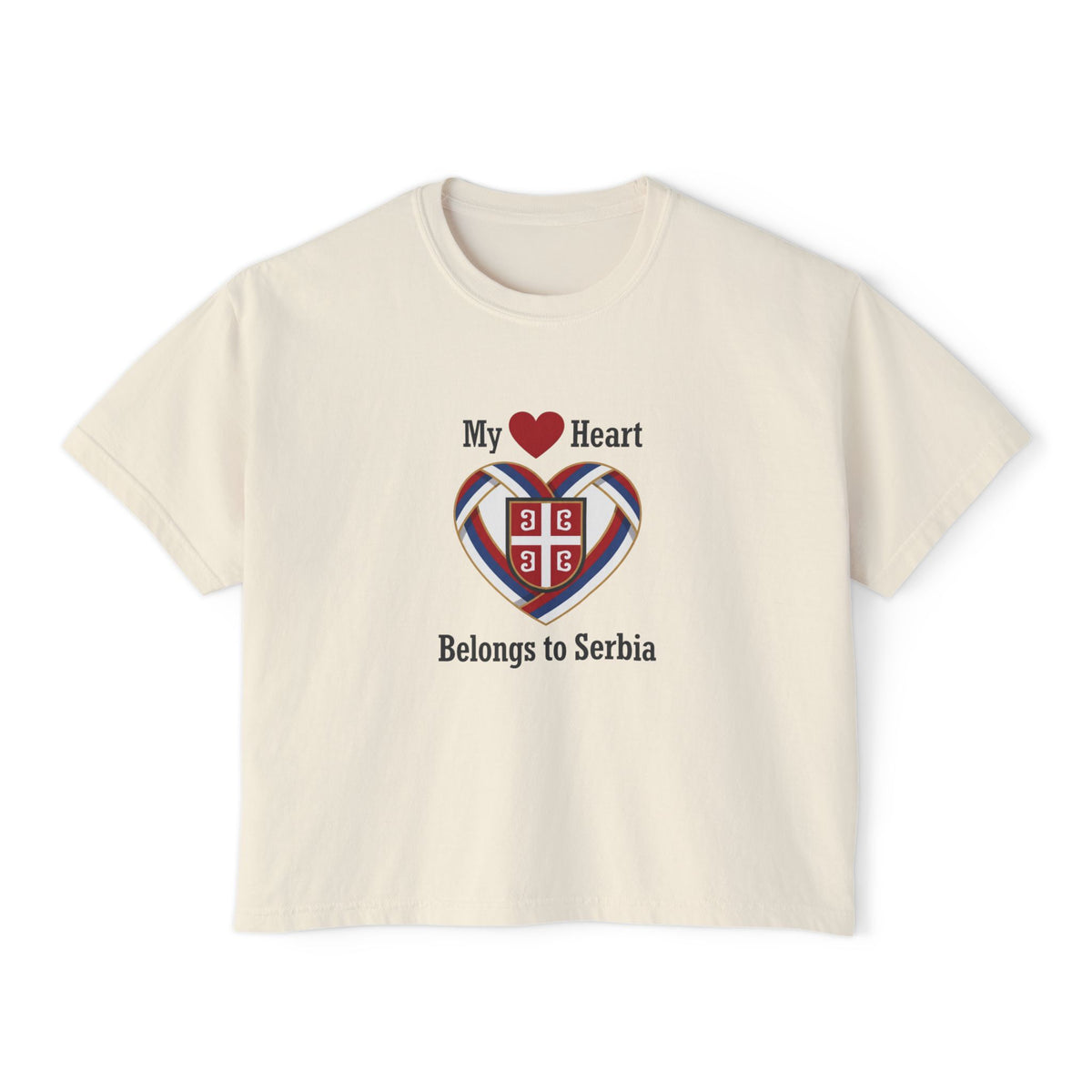 My Heart Belongs to Serbia T-Shirt | Serbia Flag Heart Tee